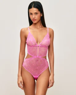 Body dos nu en dentelle florale