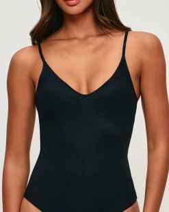 Body string en coton côtelé avec pads intégrés