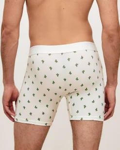 Boxer en coton avec imprimé cactus