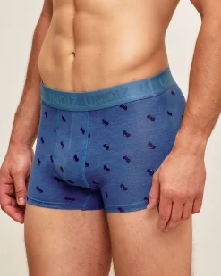 Boxer en coton imprimé aubergines