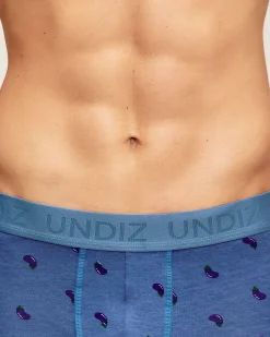 Boxer en coton imprimé aubergines