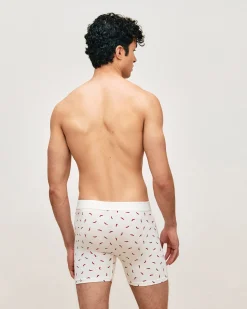 Boxer long en coton avec motif piments
