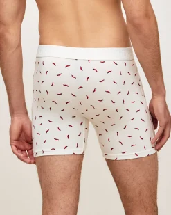 Boxer long en coton avec motif piments