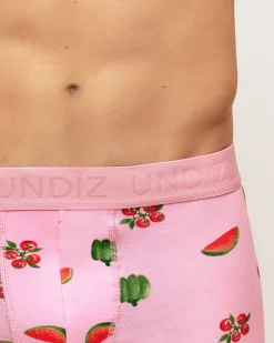 Boxer rose en coton motifs fruits