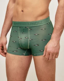 Boxer vert en coton motifs canards