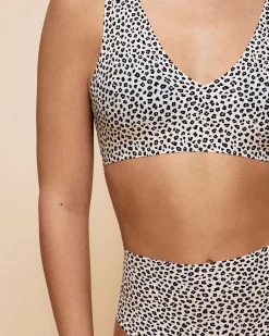 Brassière microfibre sans couture motif léopard