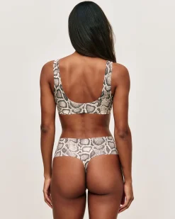 Brassière microfibre sans coutures motif serpent