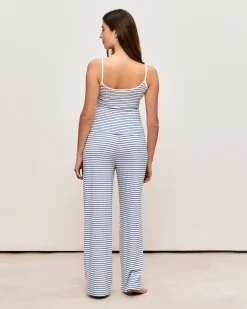 Caraco côtelé à rayures