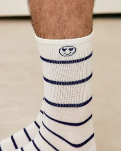 Chaussettes coton rayures et smiley
