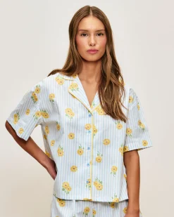 Chemise en coton imprimé tournesols
