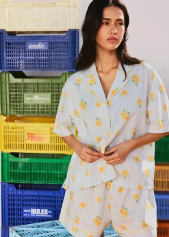 Chemise en coton imprimé tournesols