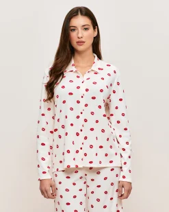 Chemise jersey côtelé motifs bouches