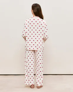 Chemise jersey côtelé motifs bouches