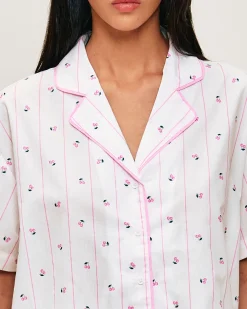 Chemise manches courtes à motif cerises
