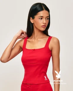 Débardeur en coton avec motif Playboy