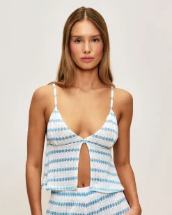 Débardeur en crochet à rayures