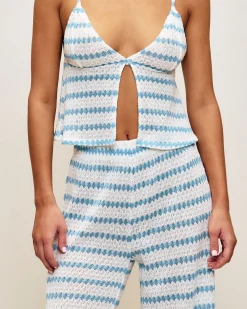 Débardeur en crochet à rayures