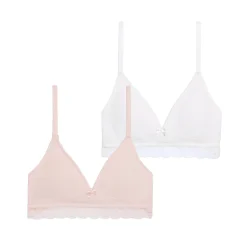 Lot de 2 soutiens-gorge triangle ados en coton