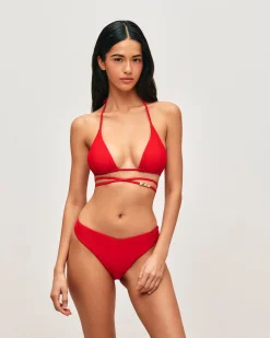 Maillot de bain triangle avec détail bijou sur les lassages