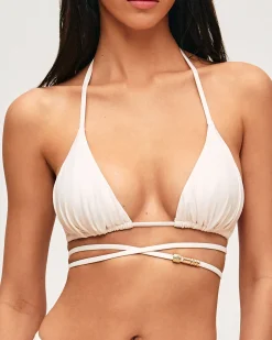 Maillot de bain triangle avec détail bijou sur les lassages