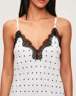 Nuisette en satin à pois