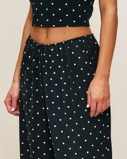 Pantalon balloon en satin à pois
