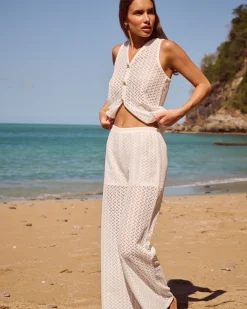 Pantalon droit crochet avec short intégré