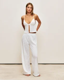Pantalon droit en crochet
