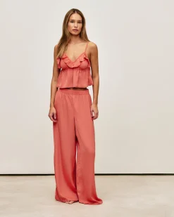 Pantalon large en satin