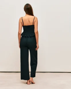 Pantalon noir matière texturée