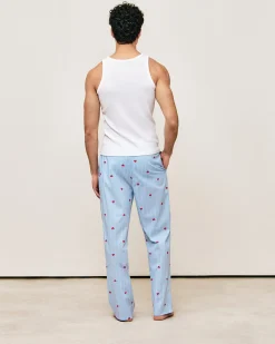 Pantalon à rayures motif cœurs