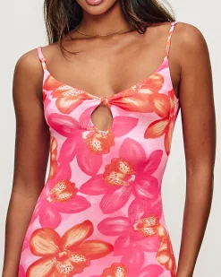 Robe longue à motifs floraux