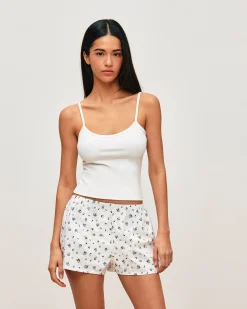 Short en coton avec motif floral