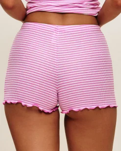 Short en coton rayé