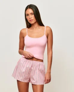 Short en coton à rayures