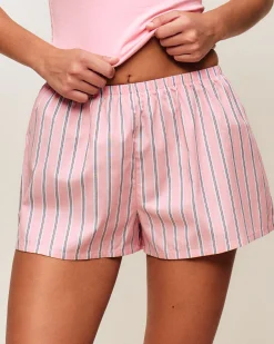 Short en coton à rayures