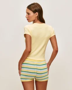 Short en crochet rayé