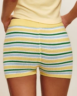 Short en crochet rayé