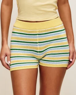 Short en crochet rayé