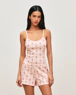 Short en dentelle avec imprimé fleurs et santiags