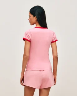 Short en molleton rose