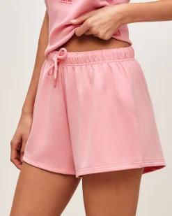 Short en molleton rose
