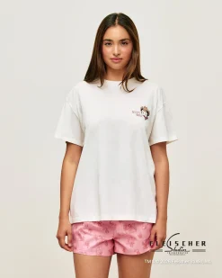 Short en popeline de coton imprimé Betty Boop