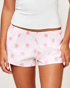 Short en popeline imprimé hibiscus