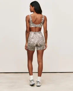 Short microfibre sans coutures motif serpent