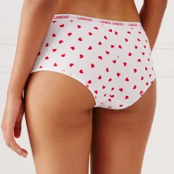 Shorty en coton à motifs coeurs