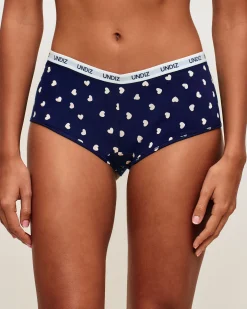 Shorty en coton motifs coeurs