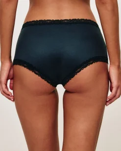 Shorty en microfibre et dentelle