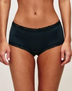 Shorty en microfibre et dentelle