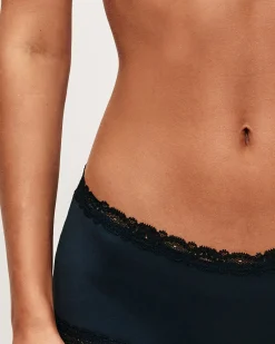 Shorty en microfibre et dentelle